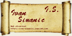 Ivan Simanić vizit kartica